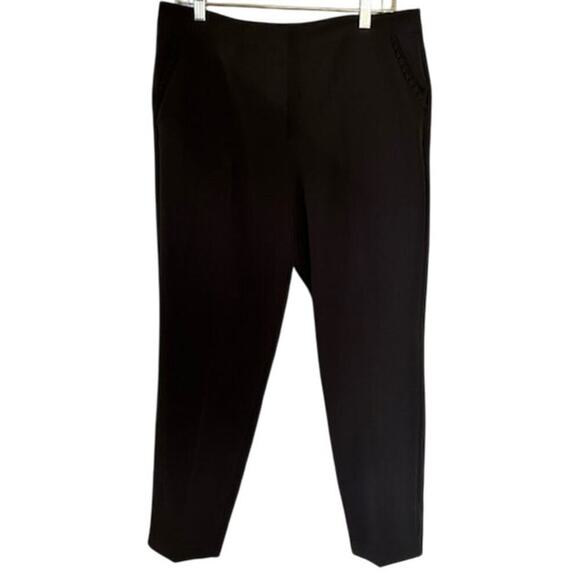 Zac & Rachel Black Ruffle Front Pocket Pants, size 12 - Picture 1 of 5